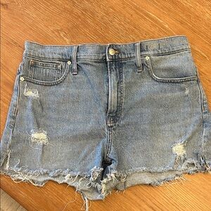 Madewell Blue Distressed Jean Shorts